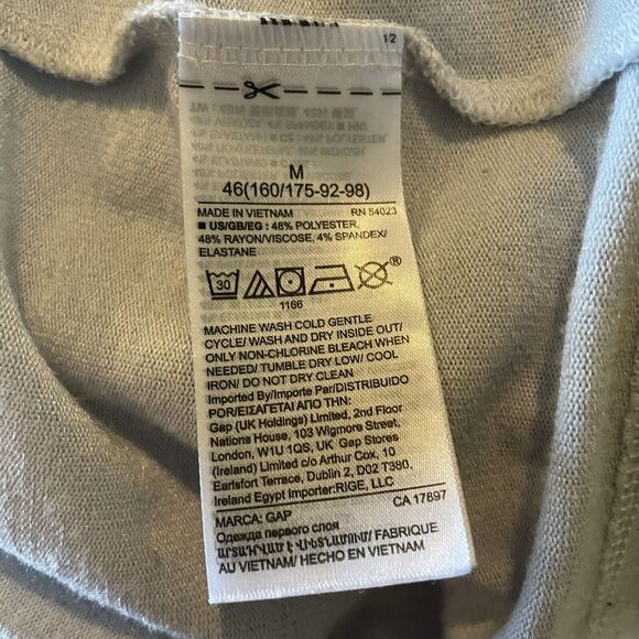 Gap Women's M Light Gray Long Sleeve U-Neck Ribbed Lightweight Sweater Top - Picture 5 of 6